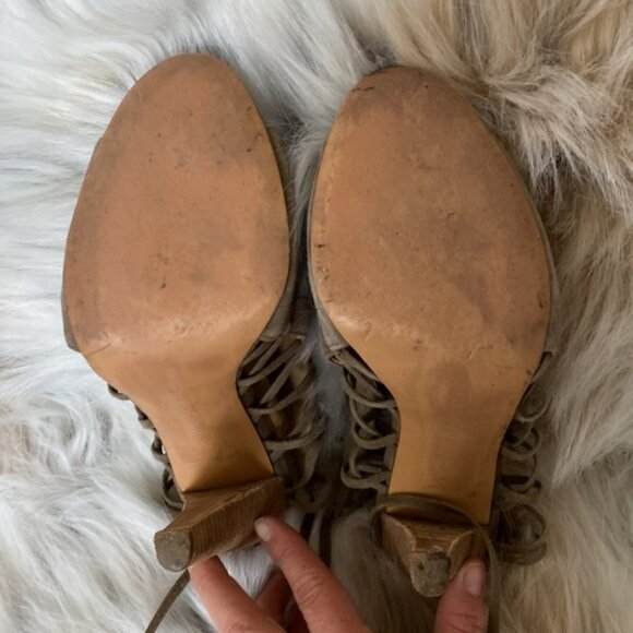 Banana Republic Hello Sole Mate open-toe suede leather booties size 7.5 - Picture 12 of 15